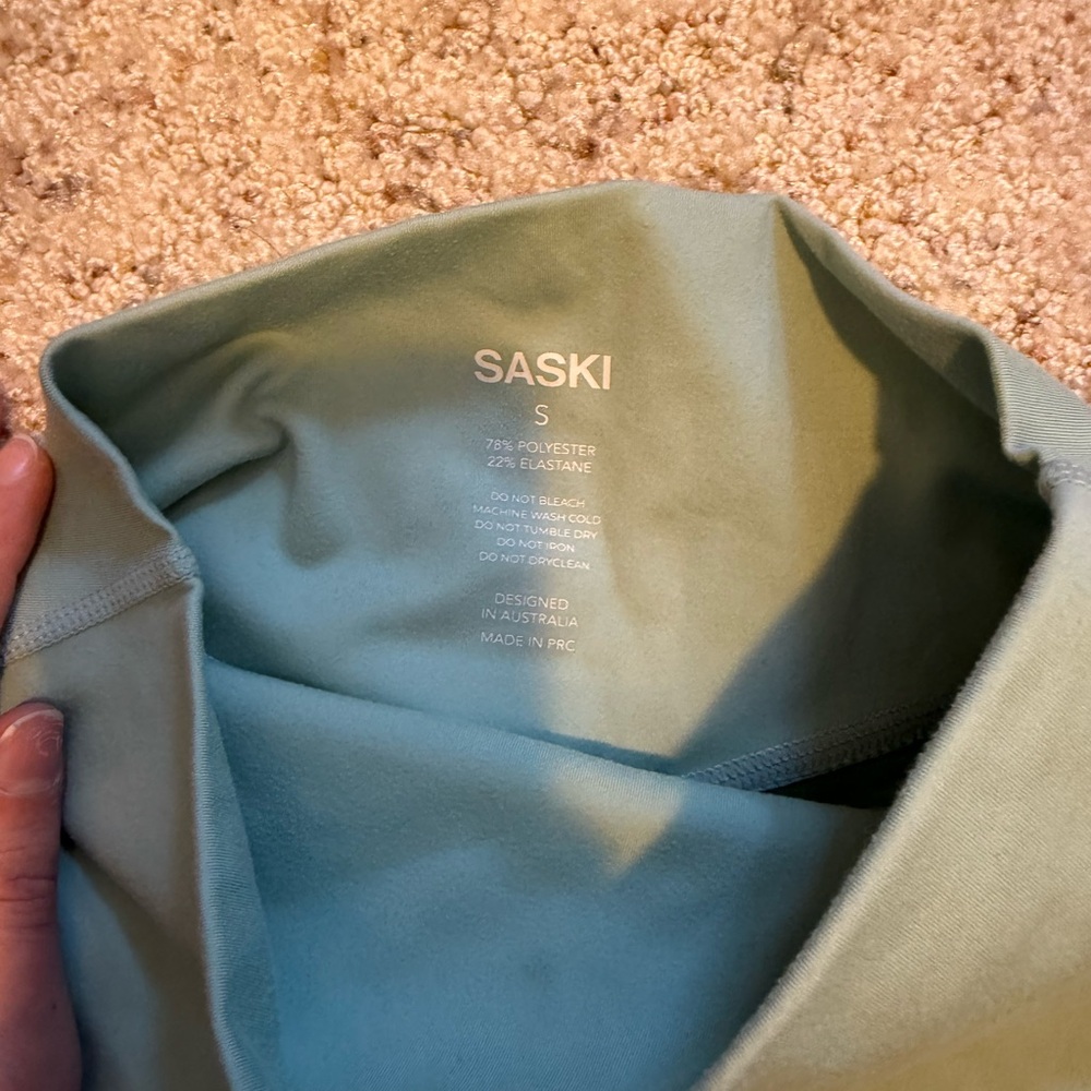 SASKI Women's Light Green Bike Shorts - Picture 3 of 3